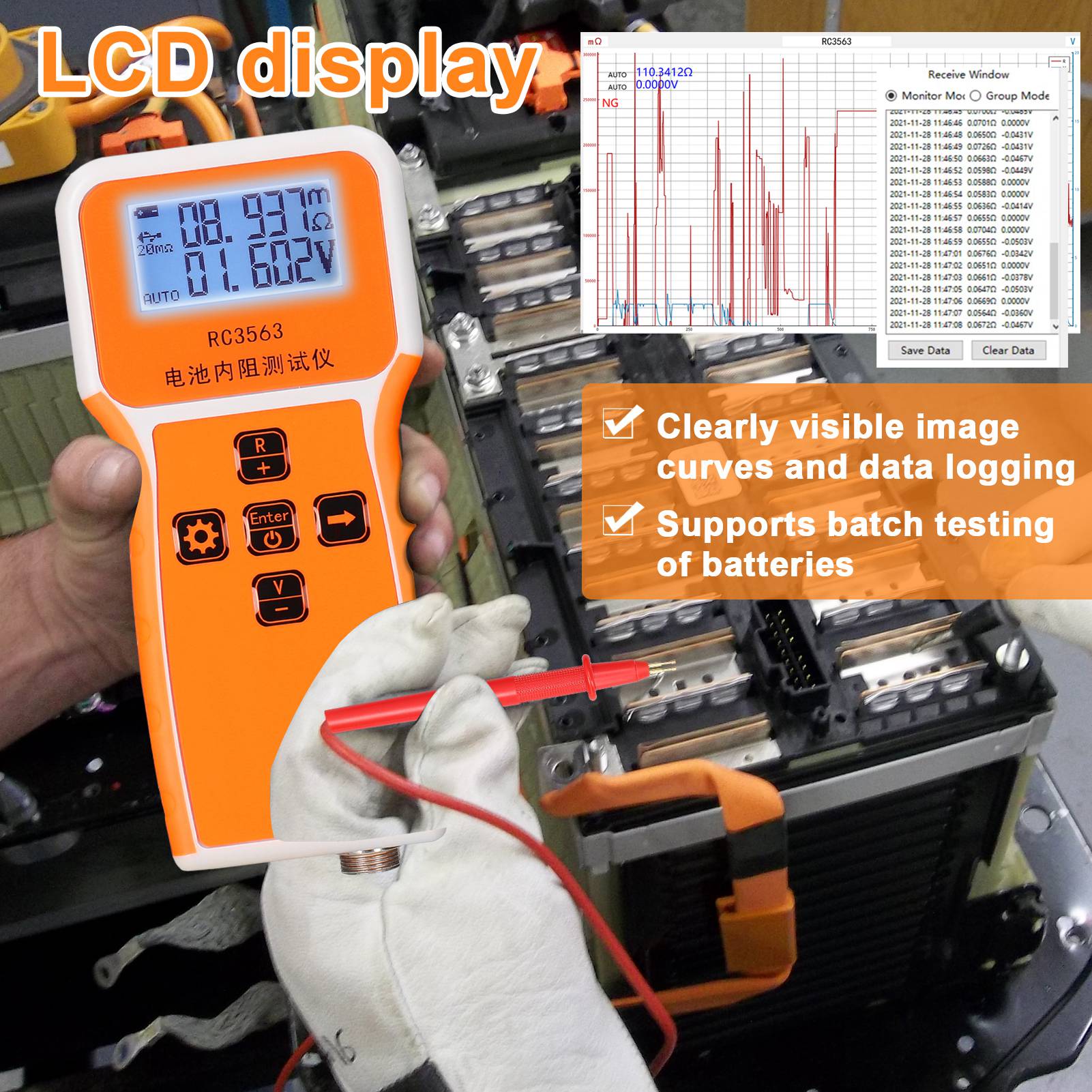 200Ohm 100V Handheld Battery I - Battery Internal Resistance Tester Four Wire ulasan dan harga