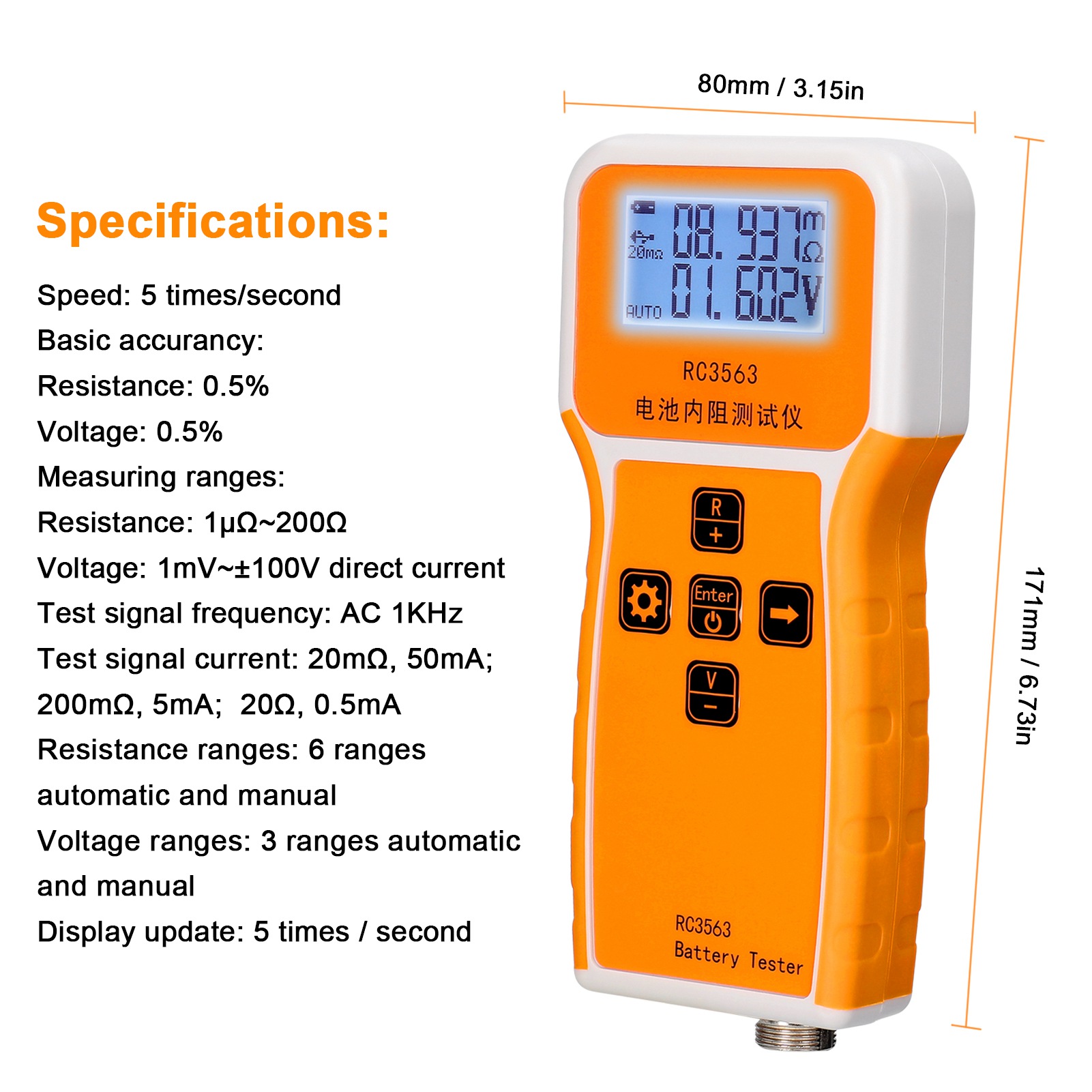 200Ohm 100V Handheld Battery I - Battery Internal Resistance Tester Four Wire ulasan dan harga