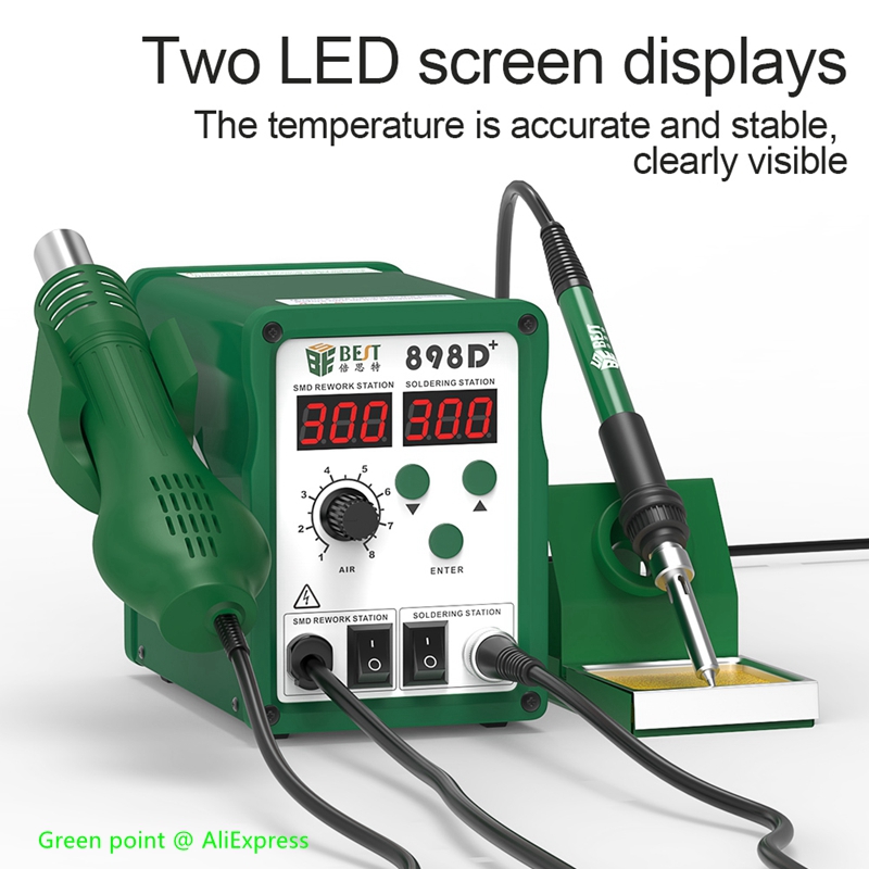 BST-898D+ LED Display 2 in 1 I - Smd Rework Station Hot Air Soldering 2 In 1 ulasan dan harga